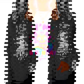 Axolotl Rainbow I'm The Birthday Girl Axolotl Birthday Party Women Sweatshirt | Mazezy