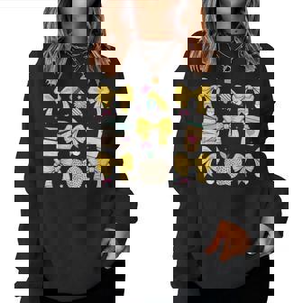 Back To School Yellow Bows Book Coffee Leopard Apple Teacher Women Sweatshirt | Mazezy