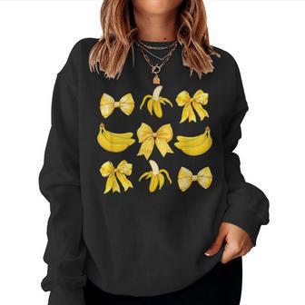 Banana Coquette Bow Yellow Bananas Festival Girls Women Women Sweatshirt - Thegiftio UK