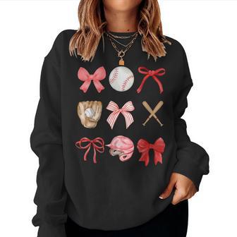 Baseball Mama Coquette Bow Baseball Mom Women Sweatshirt - Thegiftio UK