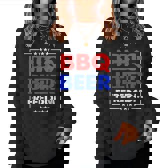 Bbq Beer Freedom シャツ レディーススウェットシャツ - Kawaiitshirt