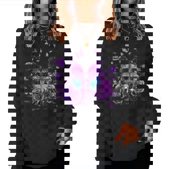 Beautiful Butterfly Purple Rose Butterfly Lovers Women Women Sweatshirt - Thegiftio