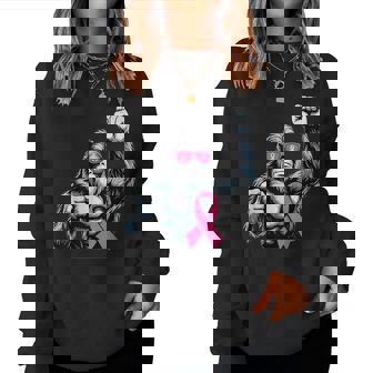 Bigfoot Pink Ribbon Breast Cancer Awareness Month Men Women Sweatshirt | Mazezy