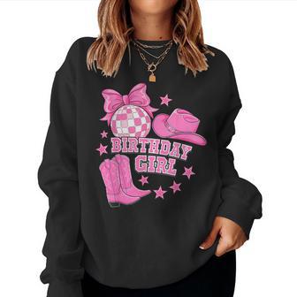 Birthday Cowgirl Western Disco Birthday Girl Party Women Sweatshirt - Thegiftio UK