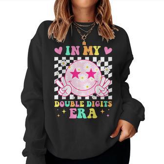 Birthday In My Double Digits Era Happy Face For Girls Women Sweatshirt - Thegiftio UK