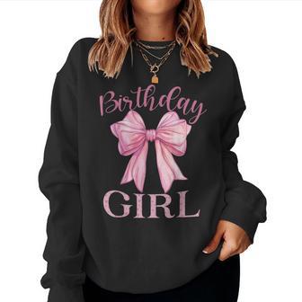 Birthday Girl Coquette Bow Birthday Party Women Sweatshirt - Thegiftio UK