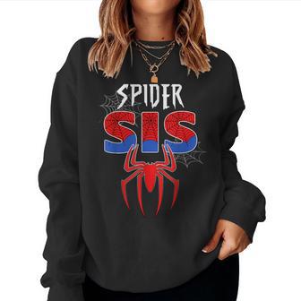 Birthday Party Family Spider Web Sister Cute Big Sis Women Sweatshirt - Thegiftio