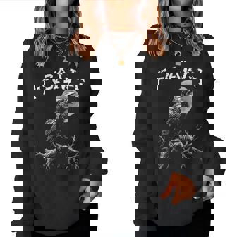 Black Crow F-Caw-F Black Bird Crow Dark Humor Women Sweatshirt - Thegiftio
