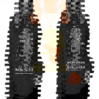 Blessed Black Woman Praying African Christian Camouflage Women Sweatshirt - Thegiftio