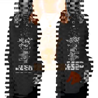 Blessed Black Woman Praying Afro African American Christian Women Sweatshirt - Thegiftio