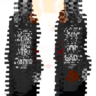 Blessed To Be Called Mom And Grandma Cute Floral Women Sweatshirt | Seseable UK