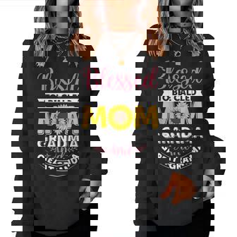 Blessed To Be Called Mom Grandma Sunflower Mother's Day Women Sweatshirt - Thegiftio UK