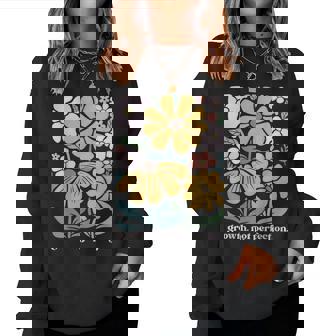 Boho Floral Growth Not Perfection Special Education Teacher Women Sweatshirt - Monsterry