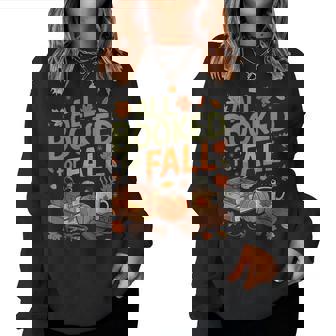 All Booked For Fall Books Coffee Fall Leaves Pumpkins Autumn Women Sweatshirt - Thegiftio