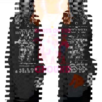 Boots On The Ground Black Cowgirl Western Black Girls Women Sweatshirt | Mazezy