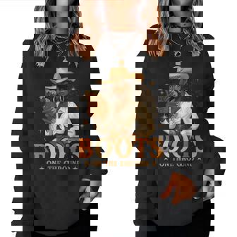 Boots On The Ground Junenth Black Cowgirl Black Women Women Sweatshirt - Monsterry
