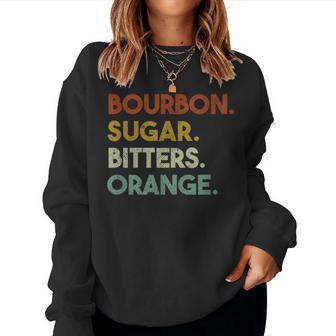 Bourbon Vintage 80S Retro Whiskey Old Fashioned Women Sweatshirt - Monsterry