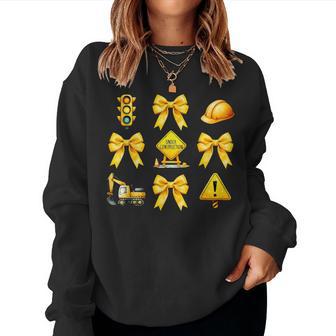 Bow Coquette Construction Worker Construction Women Sweatshirt - Thegiftio UK