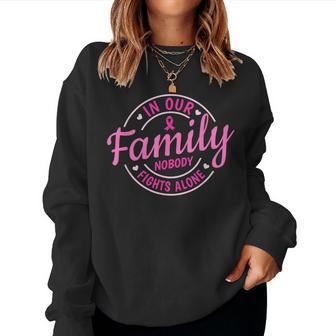Breast Cancer Family Support Pink Ribbon Boxing Gloves Women Sweatshirt - Thegiftio UK