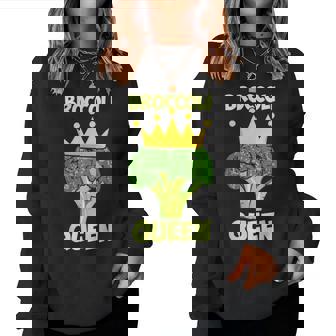Broccoli Queen ブロッコリーの女王 ブロッコリー ベジタリアン・ベジタブル ブロッコリー レディーススウェットシャツ - Kawaiitshirt