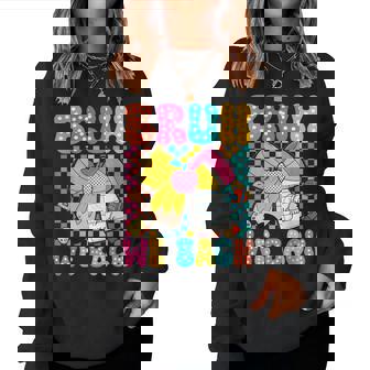 Bruh We Back Third Grade Pencil Bow Back To School 3Rd Grade Women Sweatshirt - Thegiftio