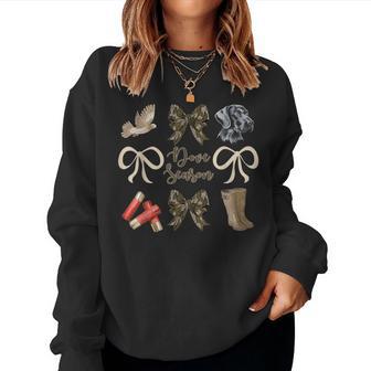 Camo Bow Coquette Dove Season Hunting Dove Hunter Hunt Girl Women Sweatshirt - Thegiftio UK