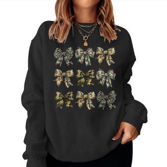 Camouflage Camo Bow Girls Camo Coquette Bow Hunting Women Women Sweatshirt - Thegiftio UK