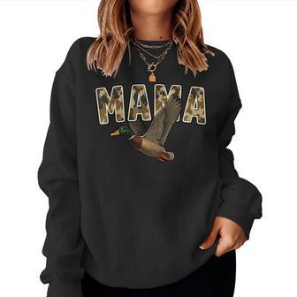 Camouflage Vintage Mallard Duck Retro Camo Hunting Mama Women Sweatshirt - Thegiftio UK
