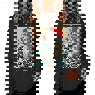 Catzilla Cat 日本アート 面白い猫 ギフト 男性 女性 子供 レディーススウェットシャツ - Kawaiitshirt