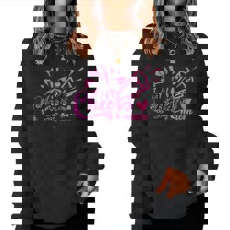 Cheer Mom ヒョウ文字 チアポンポン メガホン付き レディーススウェットシャツ - Kawaiitshirt