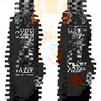 Chicken Daddy チキンパパ ニワトリ お父さん 農家 養鶏場 父の日 レディーススウェットシャツ - Kawaiitshirt