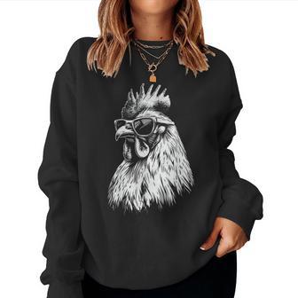 Chicken With Sunglasses Women Sweatshirt - Thegiftio UK