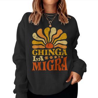 Chinga La Migra Immigration Floral Flowers Snake Graphic Women Sweatshirt - Thegiftio UK