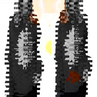 Christian Inspirational Christ Whotrengthens Me レディーススウェットシャツ - Kawaiitshirt