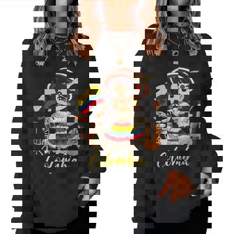 Colombia Colombian Flag Day Hispanic Girl Woman Women Sweatshirt - Monsterry