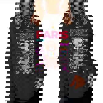 Cool Paris Teddy Bear Girl Boss Illustration Graphic s Sweat-shirt pour femme - Cadeauxyz