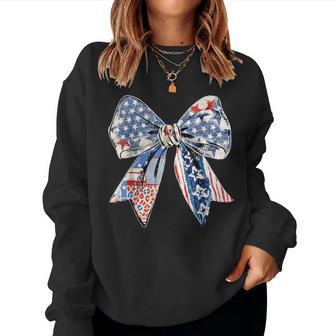 Coquette American Girl Coquette Bow 4Th Of July Women Sweatshirt - Thegiftio UK