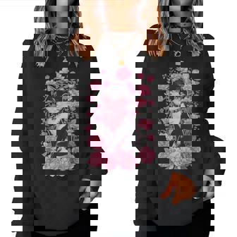 Cottagecore エステ キュート カワイイ 猫 花 花柄 ピンク レディーススウェットシャツ - Kawaiitshirt