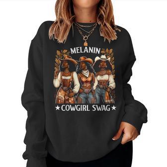 Cowgirl For African Melanin Cow Girl Outfit Women Sweatshirt - Thegiftio UK