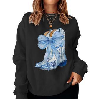 Cowgirl Boots Blue Cowgirl For Girls Women Sweatshirt - Thegiftio UK