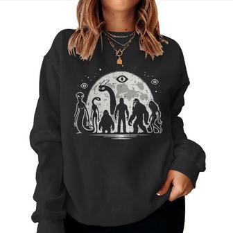 Cryptids Bigfoot Loch Ness Alien Sasquatch Mothman Women Women Sweatshirt - Thegiftio UK