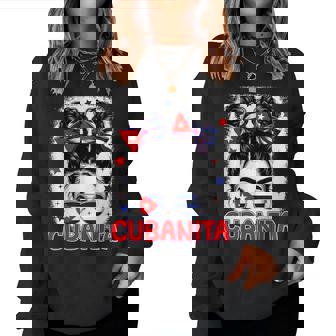 Cubanita Cuban Cuba Flag Girl Hispanic Heritage Month Women Women Sweatshirt | Mazezy