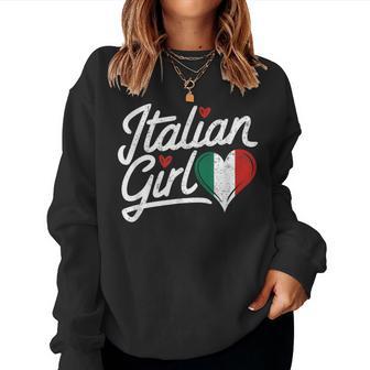 Culture Italian Roots Italy Flag Cute Italian Girl Italia Women Sweatshirt - Thegiftio UK