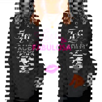 Cumpleaños 35 Años Loca Y Fabulosa A Los 35 Cuello Sudadera Mujer - Regaloses