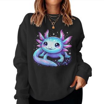 Cute Axolotl Galaxy Rainbow Colorful Axolotl Women Sweatshirt - Thegiftio UK