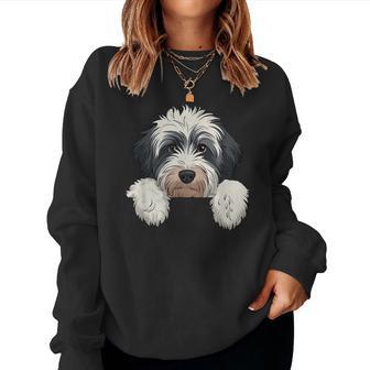 Cute Bernedoodle Peeking Doodle Puppy Dog Lover Women Women Sweatshirt - Thegiftio UK