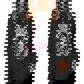 Cute But Feral Raccoon Cute Raccoon Women Sweatshirt | Mazezy