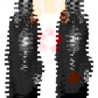 Cute Flower Atlanta Retro Baseball Lover Game Day Women Sweatshirt | Seseable UK