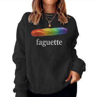Cute Baguette Rainbow Faguette Lgbt Pride Month Women Sweatshirt - Thegiftio UK