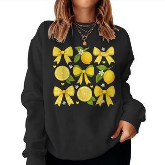 Cute Lemon Tropical Fruits Coquette Bows Summer Girl Women Women Sweatshirt - Thegiftio UK